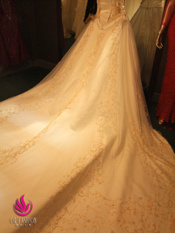 Orifashion HandmadePerfect Bridal Gown with Long Cathedral Train
